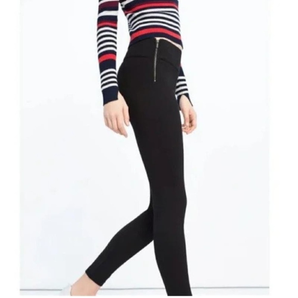 Zara Trafaluc Collection Women’s Navy Blue Two Side Zipper Waistband Pants